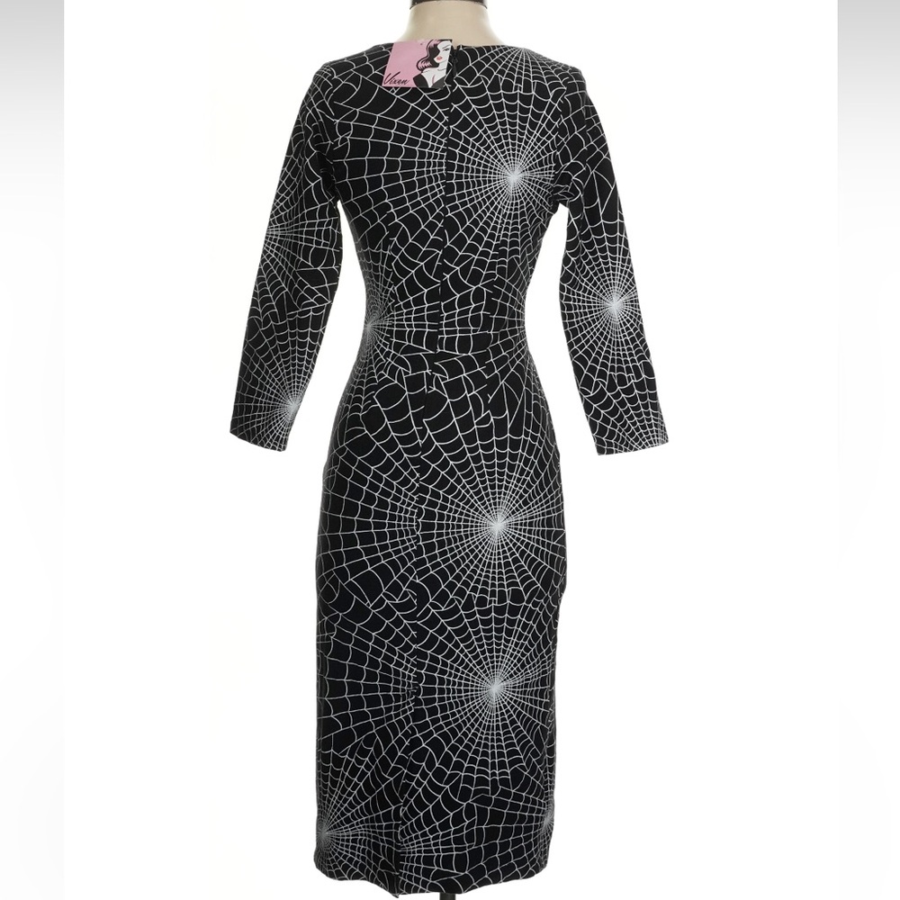 Vixen by Micheline Pitt Black Spiderweb Print Wiggle - Small - Picture 3 of 7